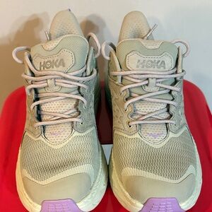 Hoka Women's Athletic Shoes in Beige and Lavender